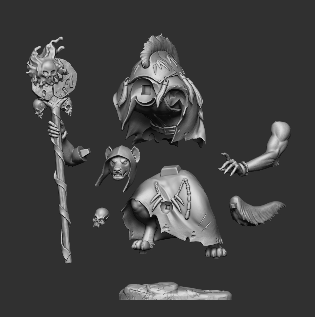 Akelarre Models Rhazak Exiled Mage figurine résine 35 mm