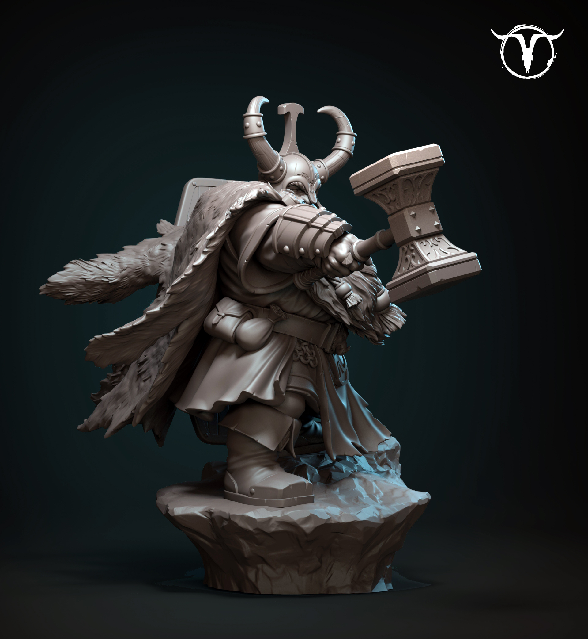 Akelarre Models 75/80 mm Durgan Hammerfist figurine nain résine