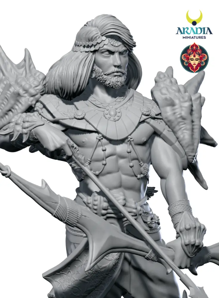 Kali Yuga Arjuna figurine en résine à peindre