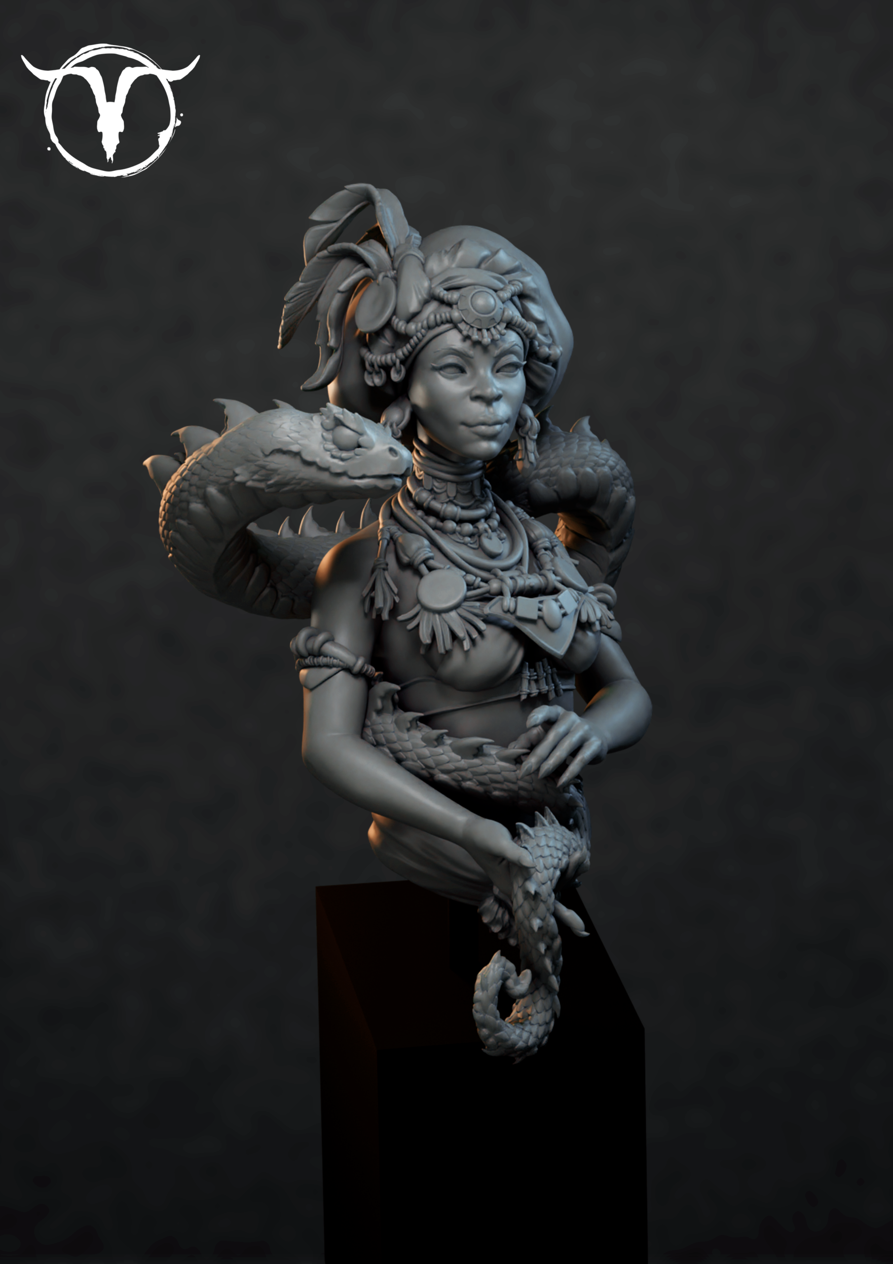 Akelarre Models Busts Mambo Naga buste résine prêtresse serpent