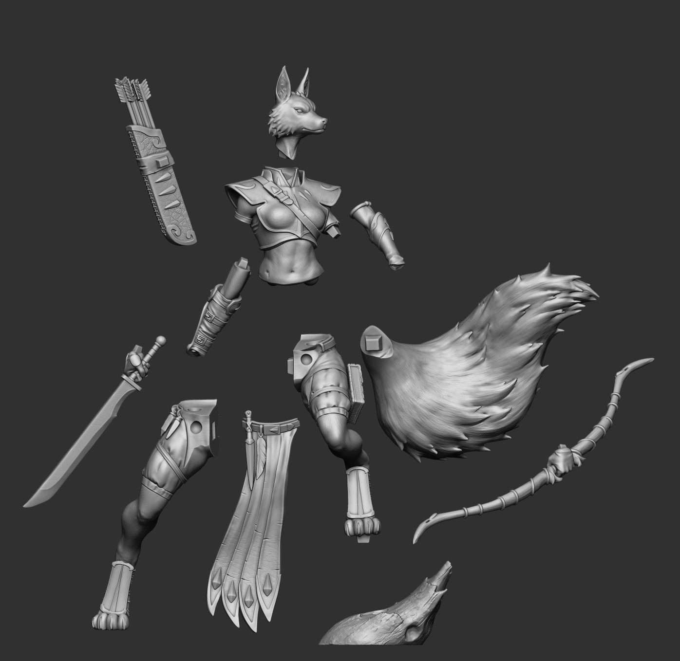 Akelarre Nyx Wandering Huntress 80mm figurine résine