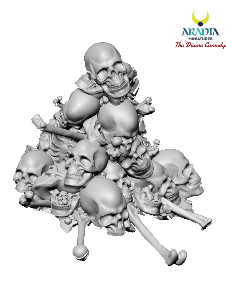 Aradia Minis Dante's Divine Comedy Pile of skulls figurine résine