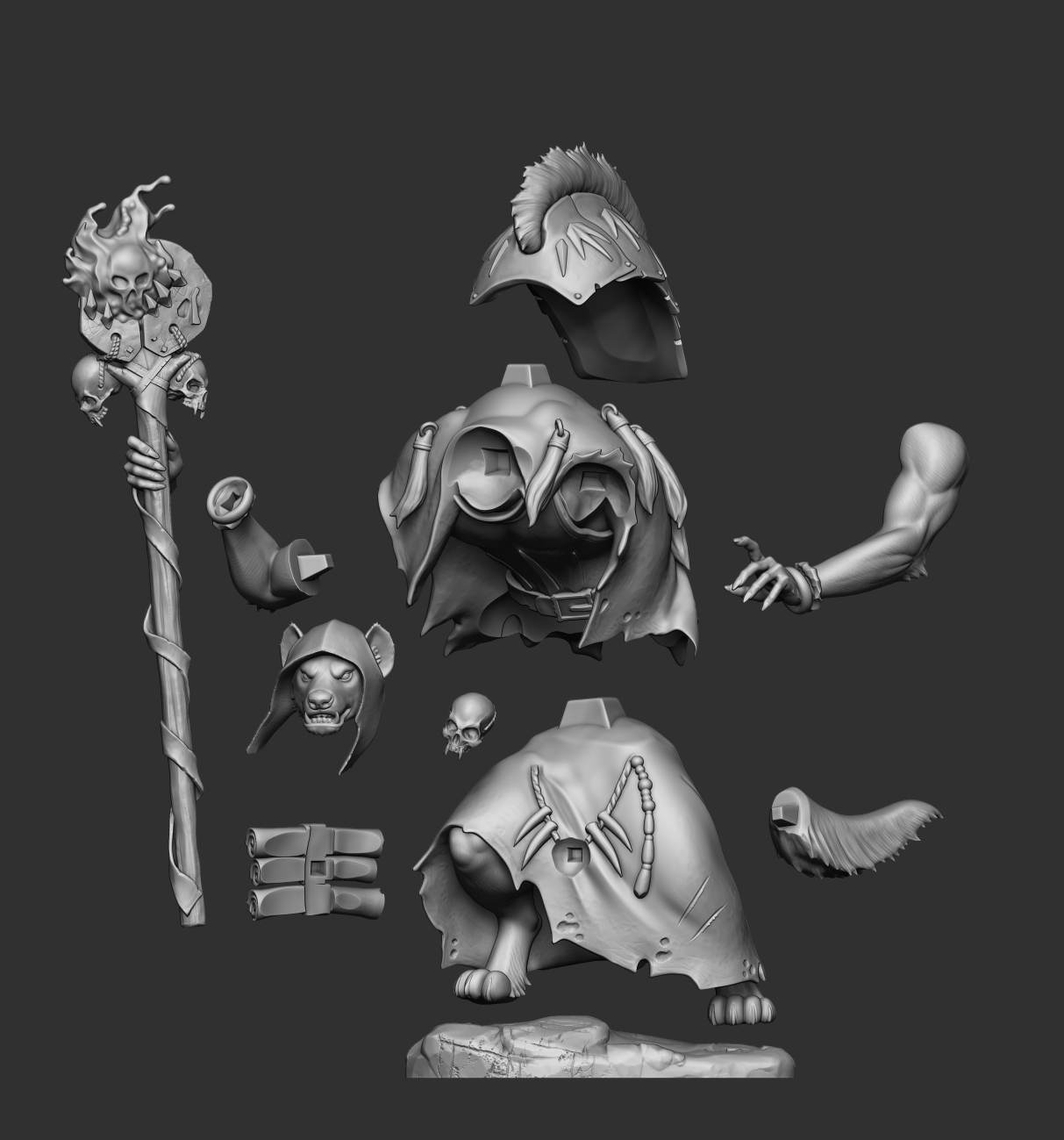 Akelarre Models Rhazak Exiled Mage figurine résine 80 mm