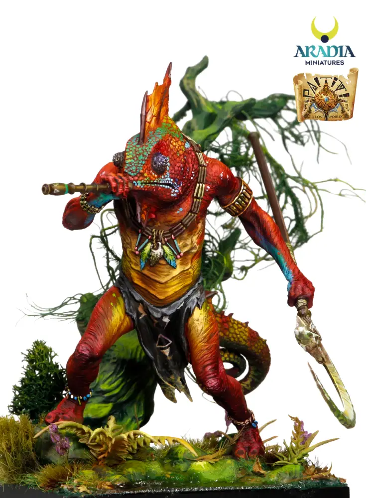 Aradia Minis Paititi Xlaloc figurine résine homme caméléon