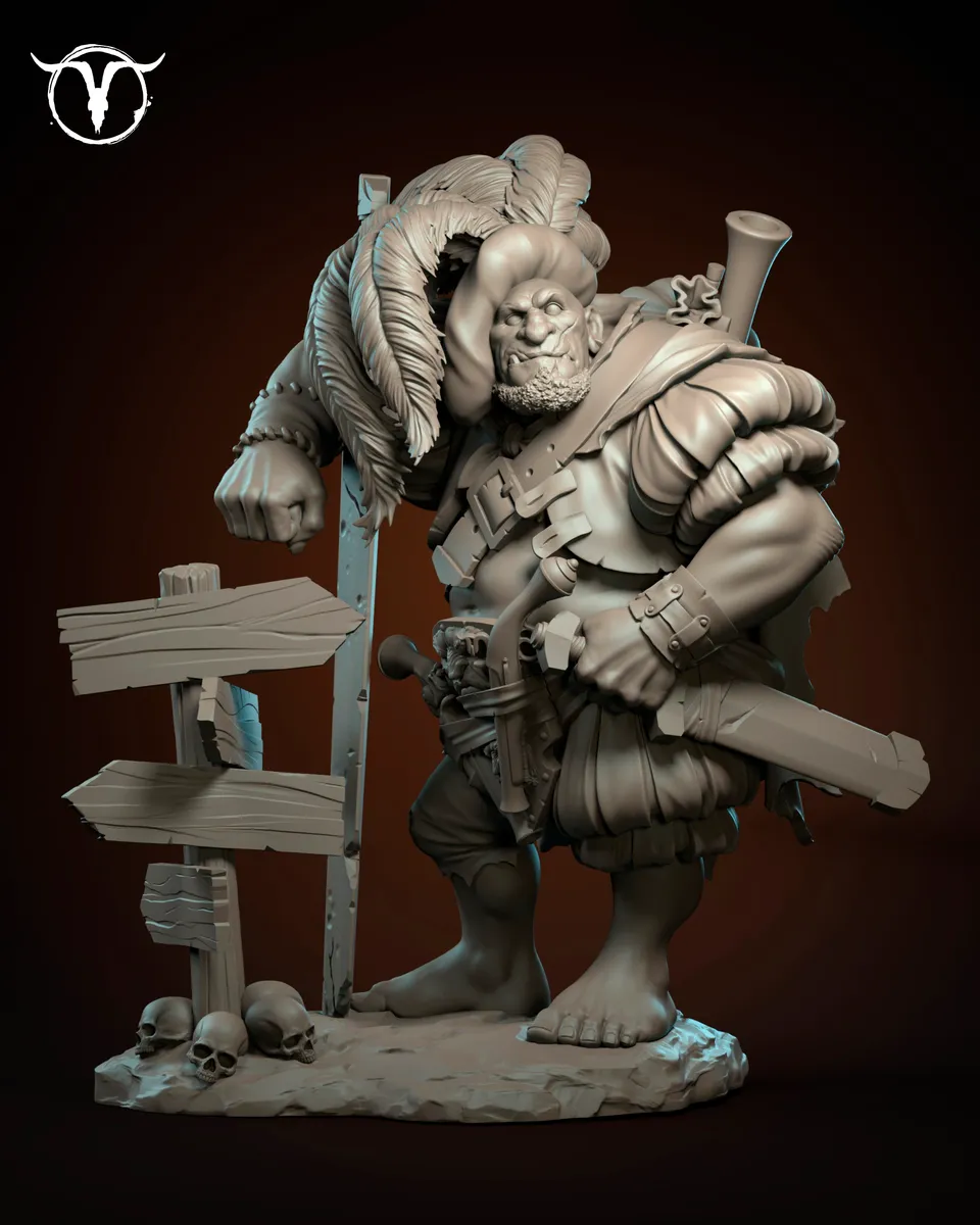 Akelarre Models Marduk Ogre 80mm figurine résine gold
