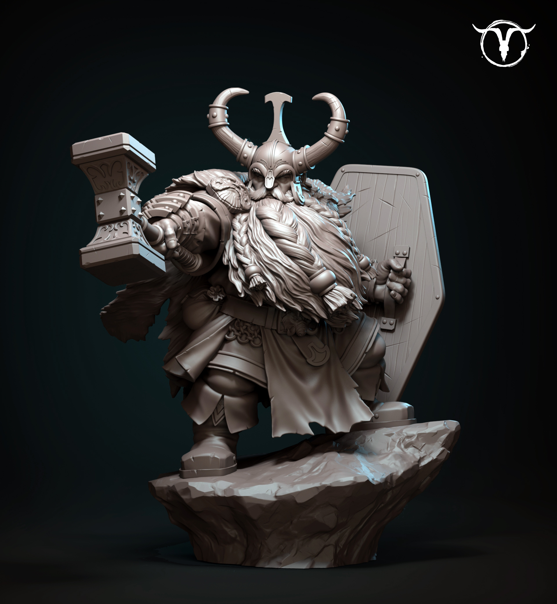 Akelarre Models 75/80 mm Durgan Hammerfist figurine nain résine
