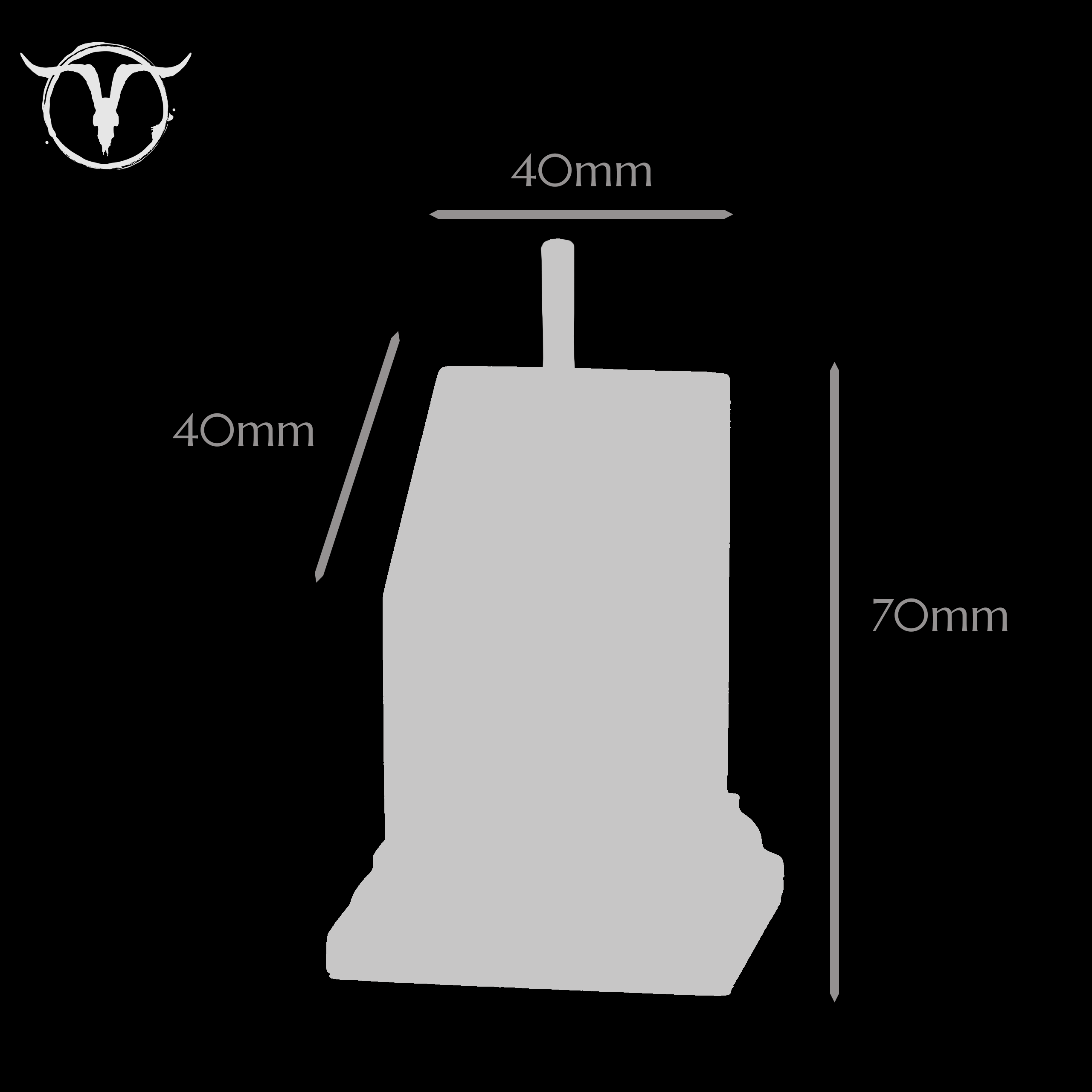 Akelarre Plinths socle carré 40x40 mm noir + tige métal