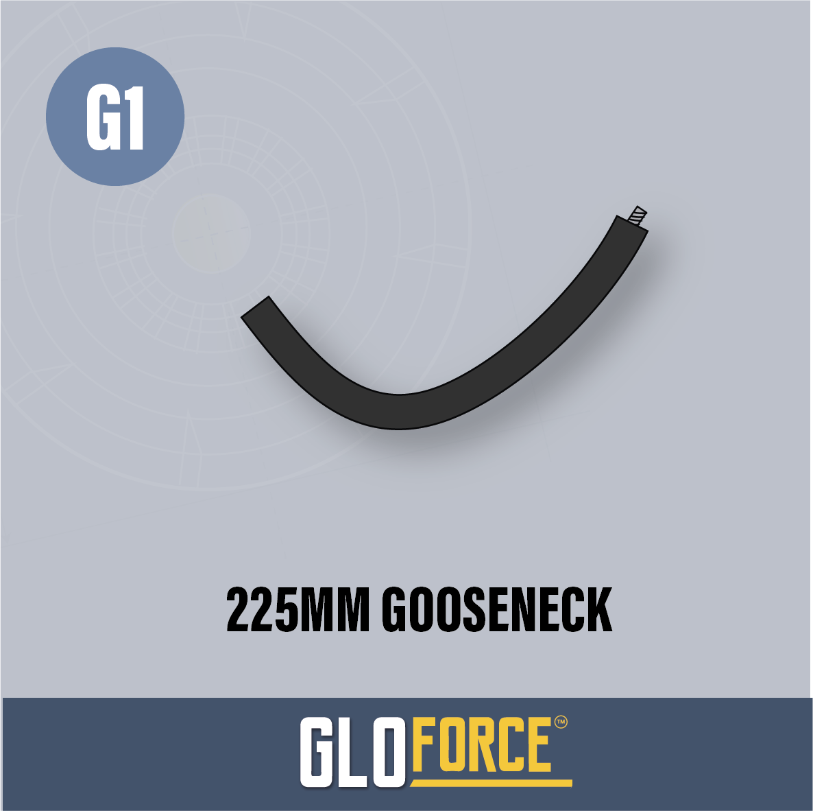 GLOFORCE COMPONENTS G1 Gooseneck bras flexible 225mm fileté 1/4