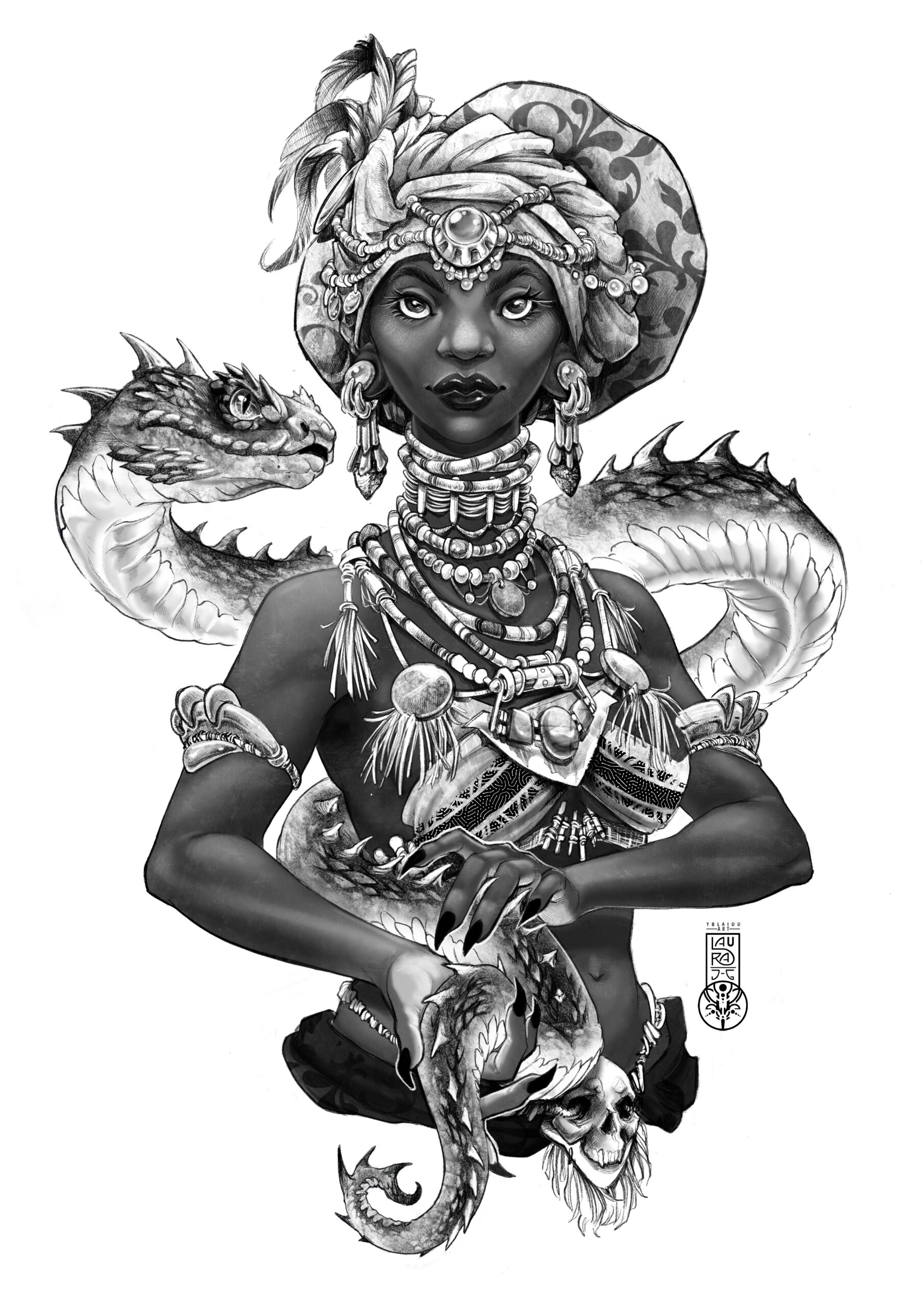 Akelarre Models Busts Mambo Naga buste résine prêtresse serpent