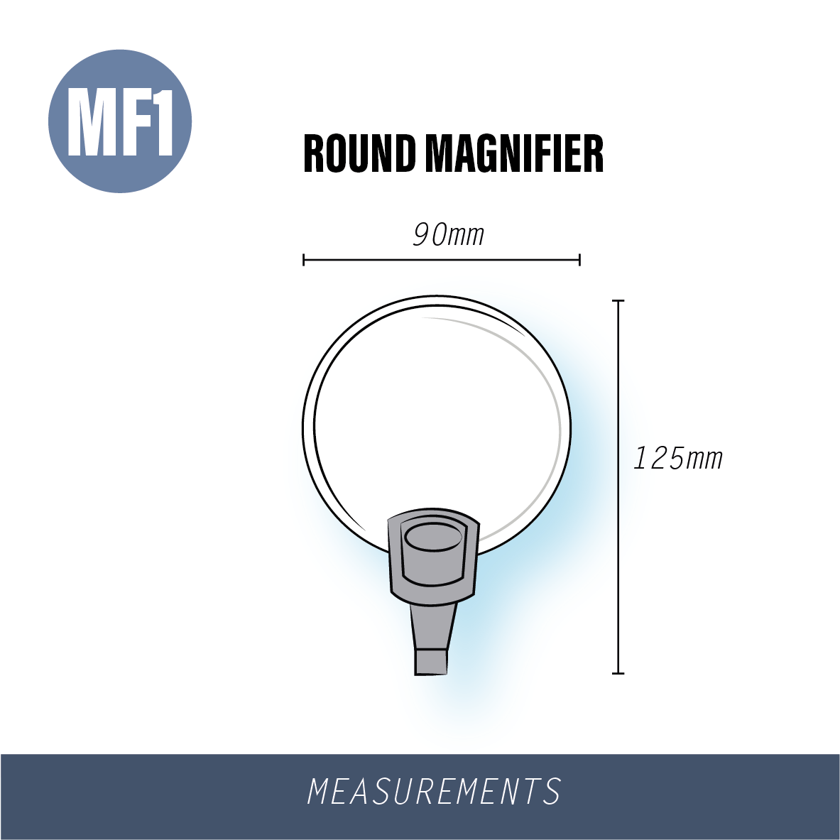 Gloforce Magnify MF1 loupe ronde 2,5x insert 4x 90 mm