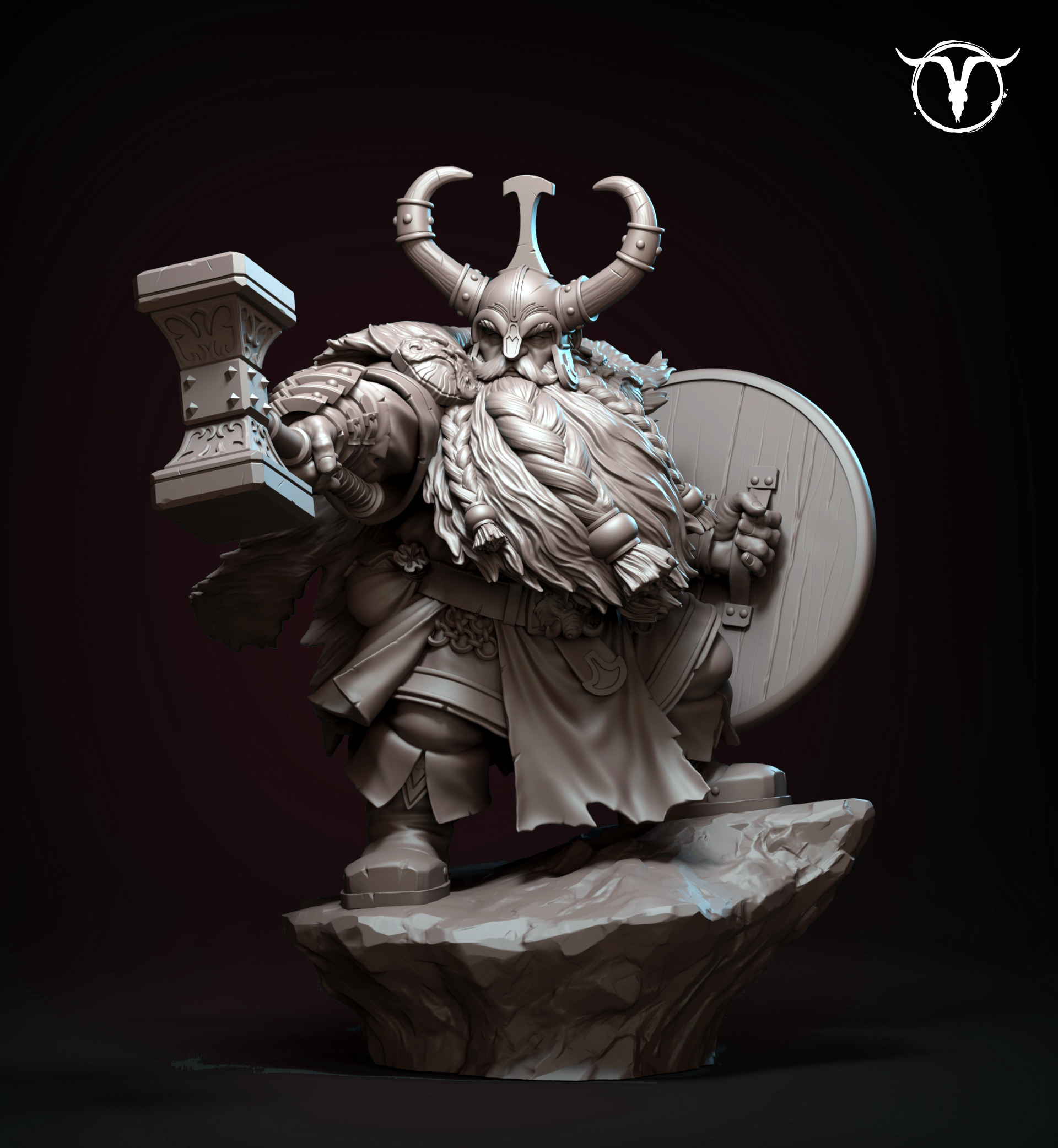 Akelarre Models 75/80 mm Durgan Hammerfist figurine nain résine