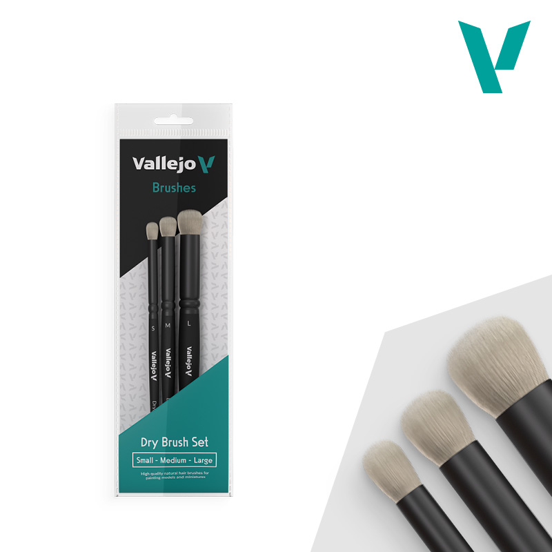 Vallejo Dry Brush pinceau brossage lot 3 pièces S M L
