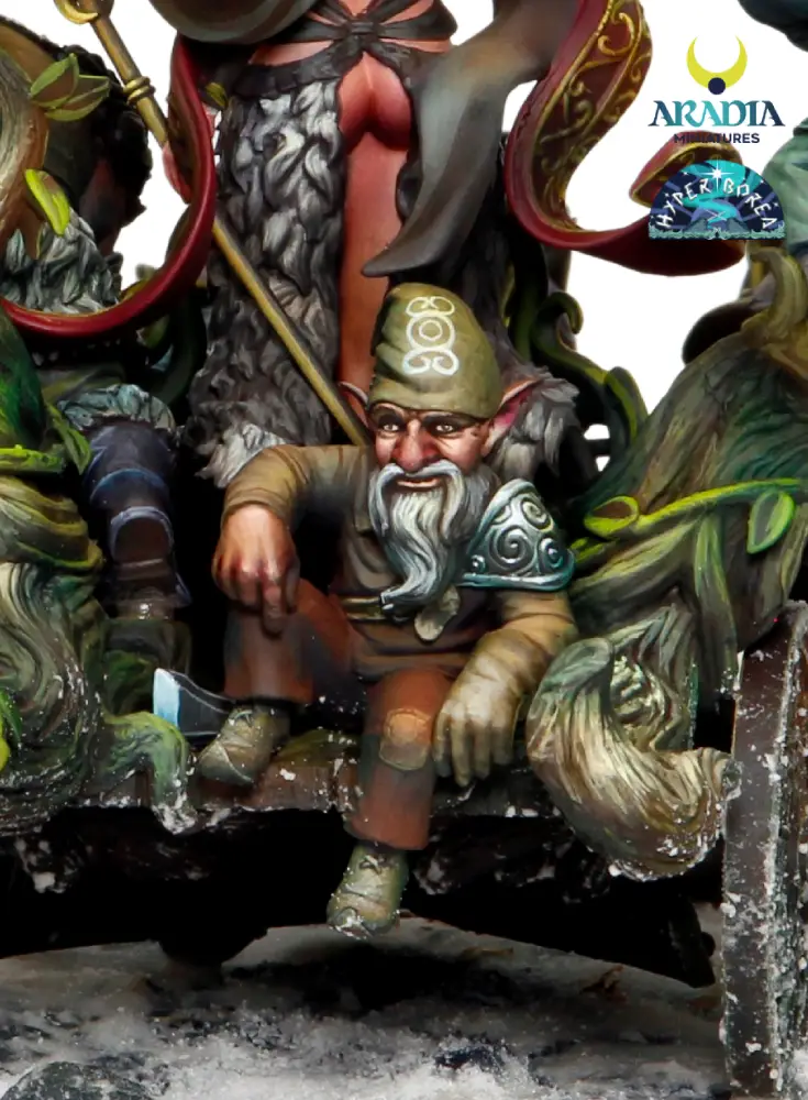Aradia Hyperborea Freya on chariot figurine résine char