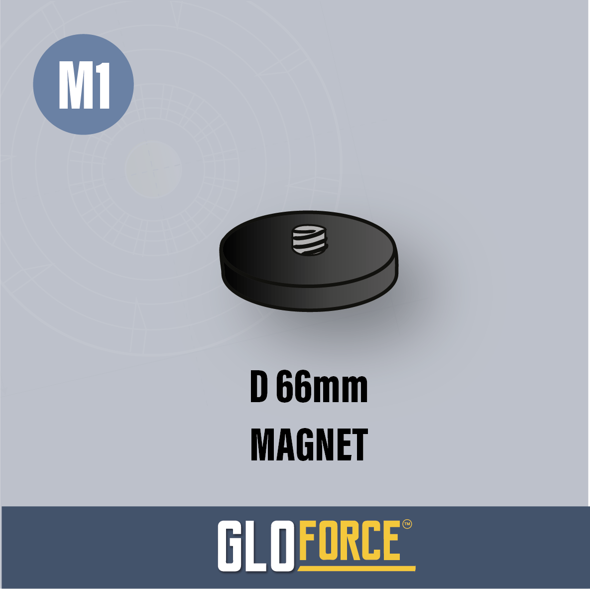Gloforce Components M1-Magnet 66mm aimant 20kg 1/4