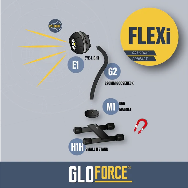 Gloforce Flexi Kit lampe Eye-Light 1000 lumens lumière du jour
