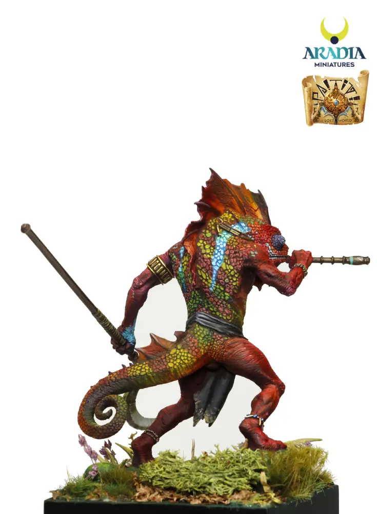 Aradia Minis Paititi Xlaloc figurine résine homme caméléon