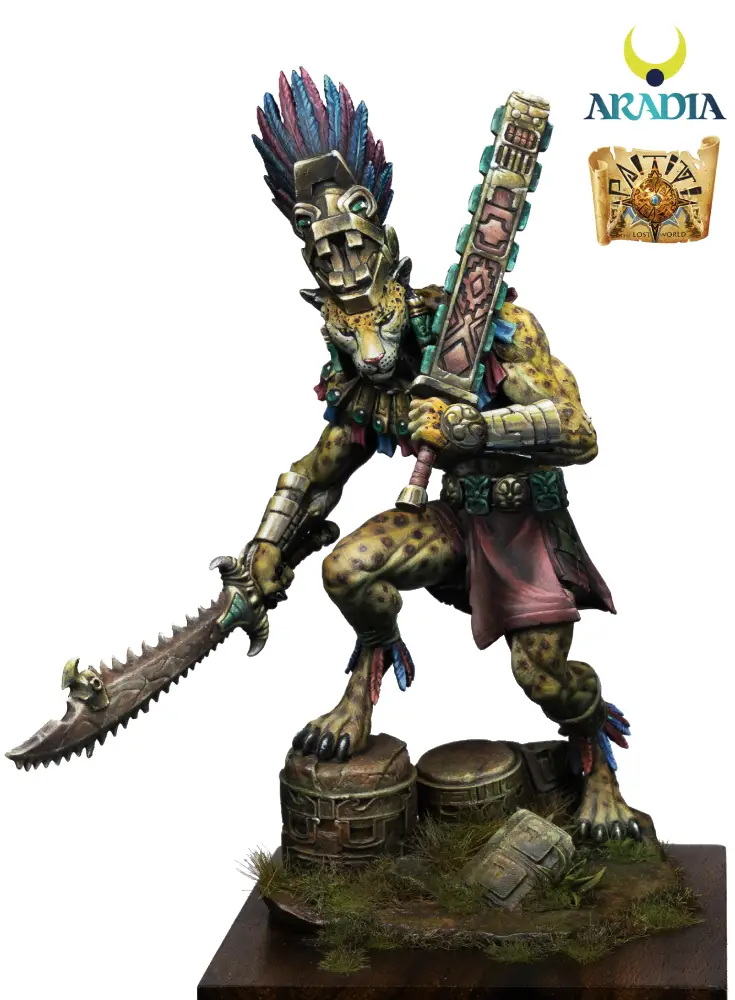 Aradia Paititi Tezcatlipoca figurine résine 75mm jaguar