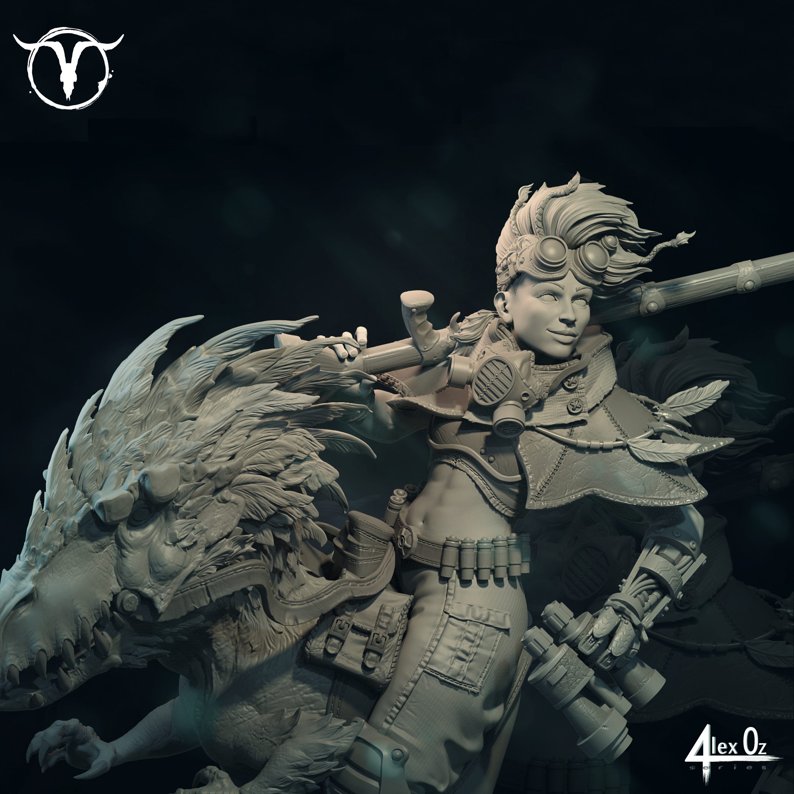 Akelarre Models Leah Falkenwrath Raptor Rider figurine